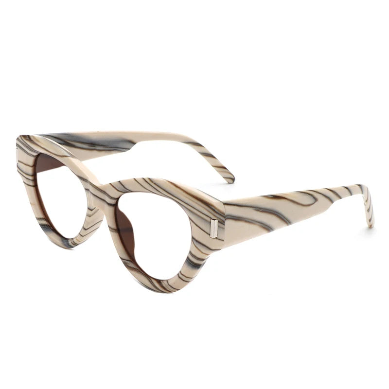 SkandiShop Stripe Presbyopic Cat-Eye Glasses – Colorful Fashion Meets Clear Vision